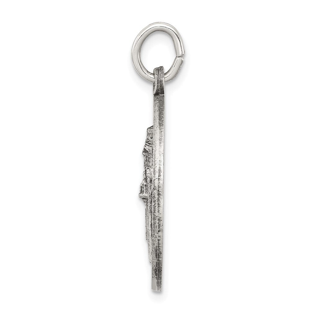 Sterling Silver Antiqued Saint Patrick Medal Pendant