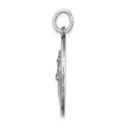 Sterling Silver Antiqued Saint Patrick Medal Pendant