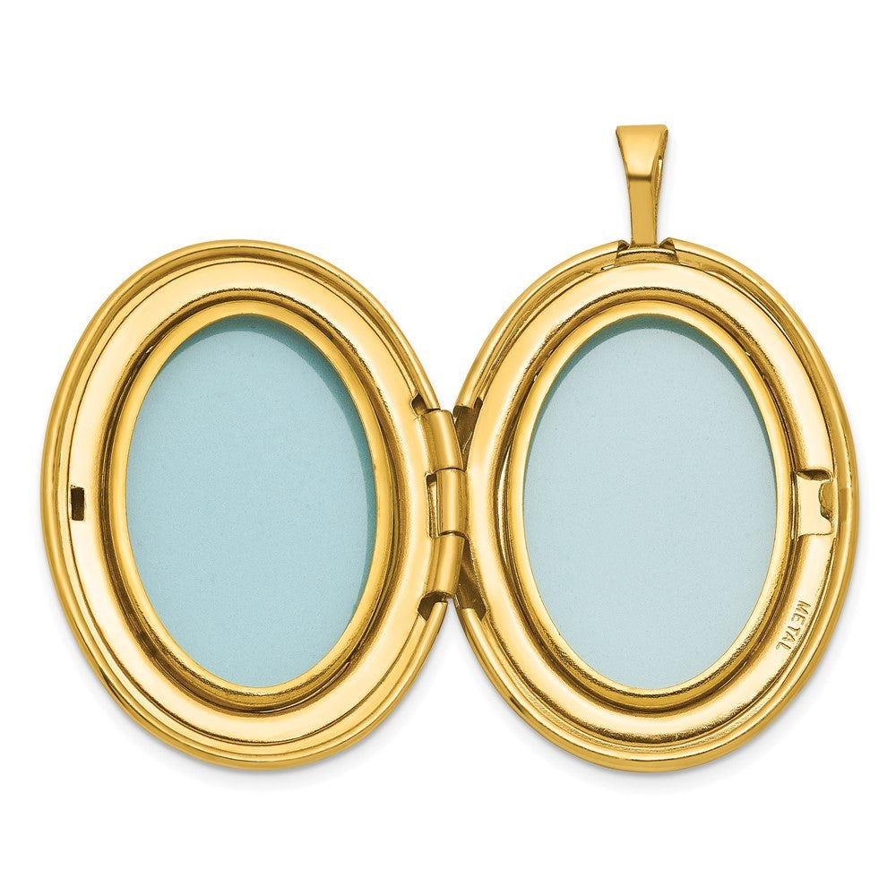 Sterling Silver Gold-plated Polished Front Brushed Back Two Dolphins Oval Locket