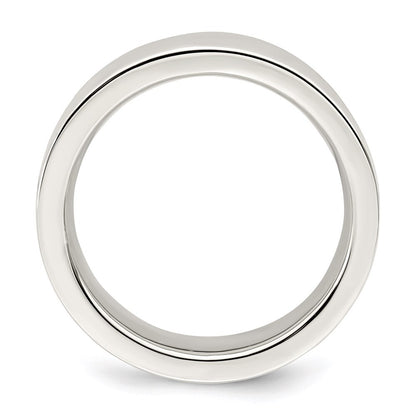 Sterling Silver 6mm Comfort Fit Flat Size 5 Band
