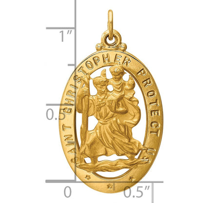 14k Yellow Gold Saint Christopher Medal Pendant