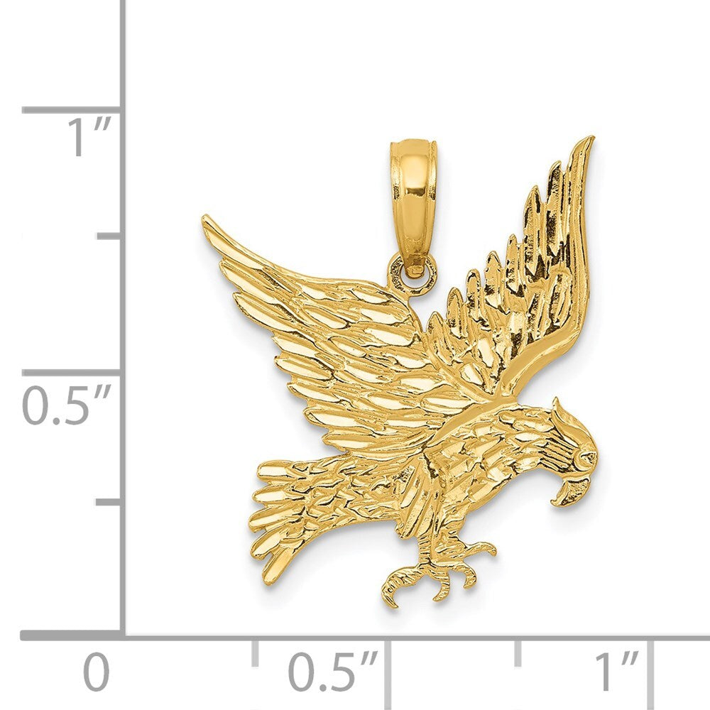 14k Yellow Gold Eagle Pendant for Women
