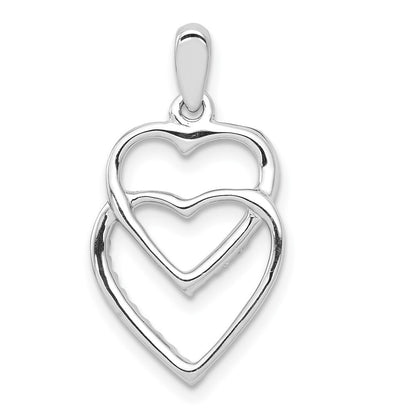 14k White Gold Diamond 1/10ct. Entwined Hearts Pendant for Women