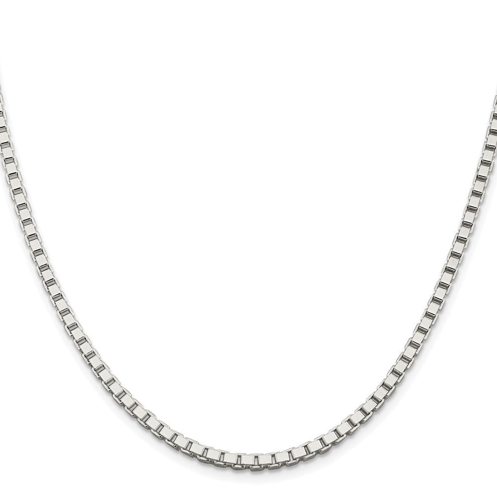 Sterling Silver Rhodium-plated 3mm Box Chain Necklace