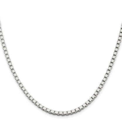 Sterling Silver Rhodium-plated 3mm Box Chain Necklace