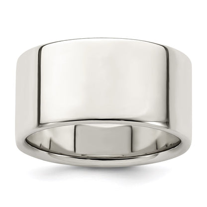 Sterling Silver 10mm Lightweight Flat Size 9.5 Band Ring