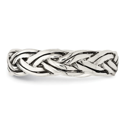 Sterling Silver Antiqued Celtic Band Size 7