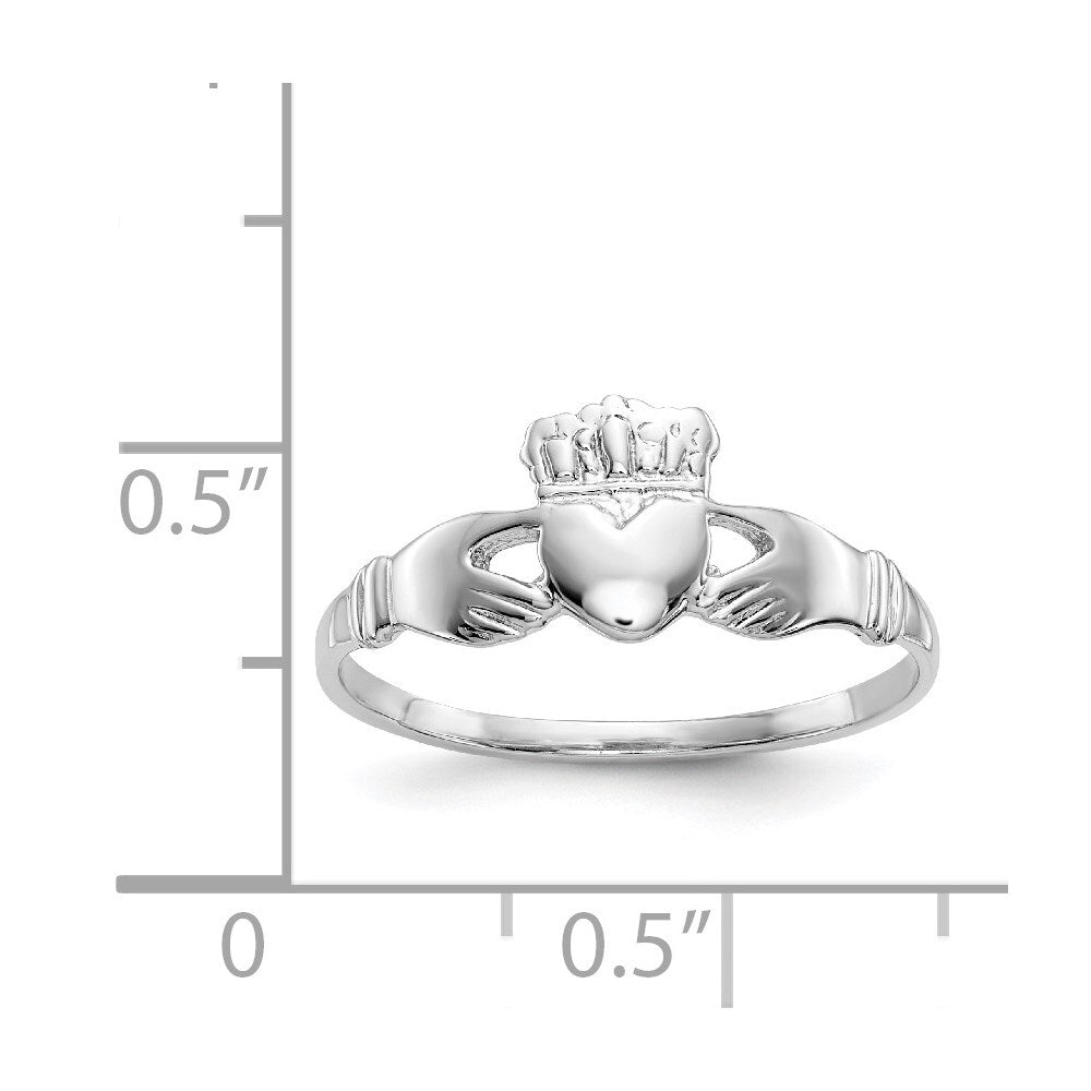 14k White Gold Ladies Claddagh Ring