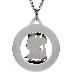 Sterling Silver 25.25 mm St. Christopher Medal Necklace Gift for Women