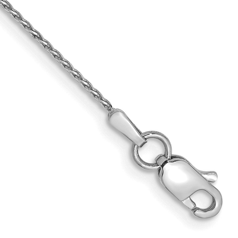 14K White Gold 7 inch .8mm Diamond-cut Parisian Wheat Bracelet