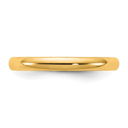 14k Yellow Gold 2.5mm LTW Comfort Fit Band Ring Size 6