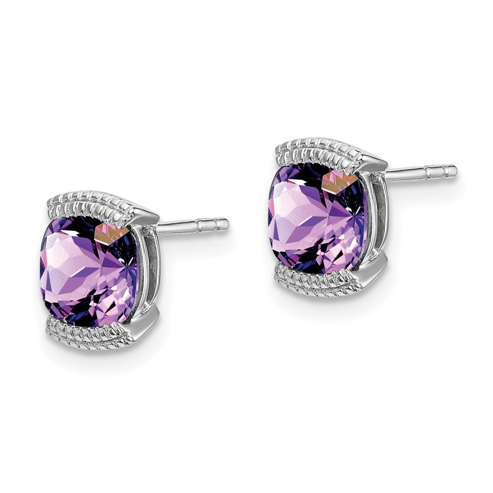 14k White Gold Amethyst Earrings