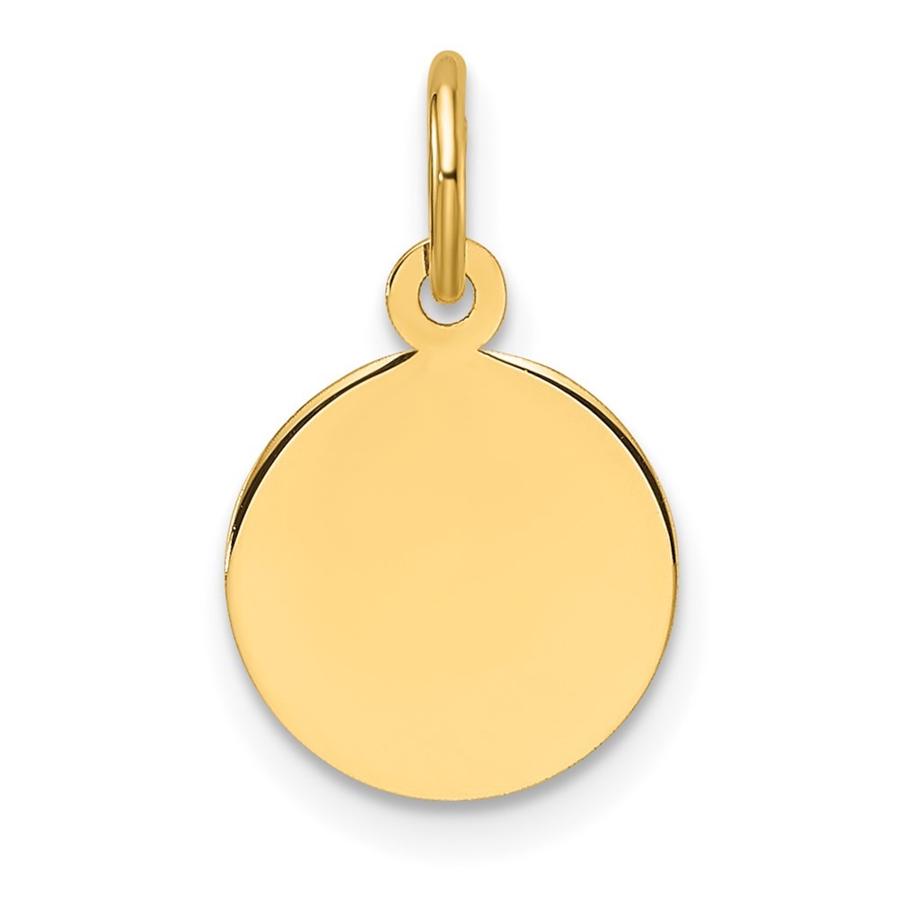 14k Yellow Gold Plain .009 Gauge Circular Engravable Disc Charm