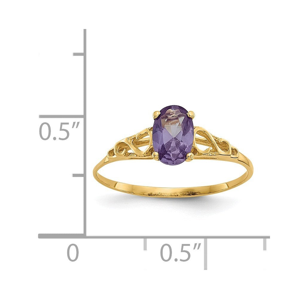 14K Yellow Gold Madi K Synthetic Alexandrite Ring