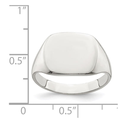 Sterling Silver 11x14mm Solid Back Signet Ring Size 6