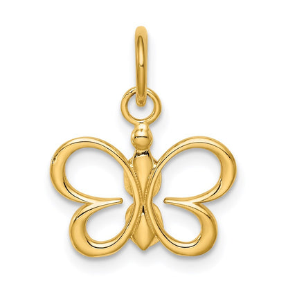 14k Yellow Gold Butterfly Pendant for Women
