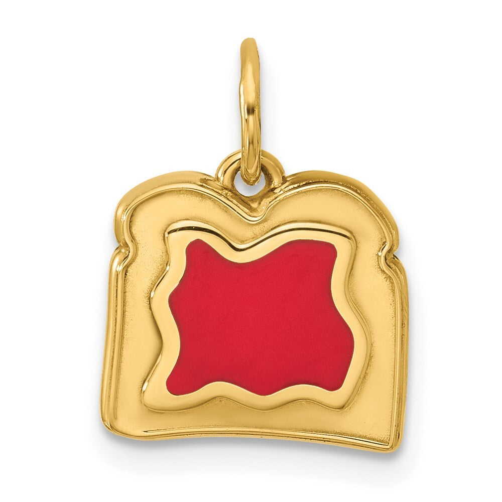 14k Yellow Gold Fancy Toast and Jam Charm Pendant for Women
