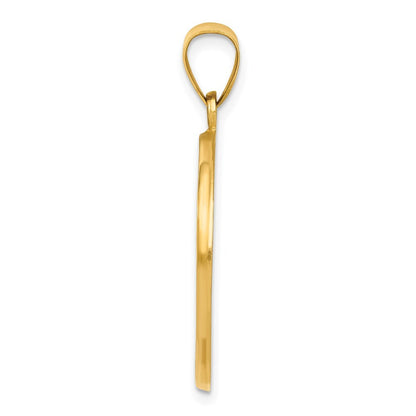 14k Yellow Gold Saint Christopher Medal Hollow Pendant