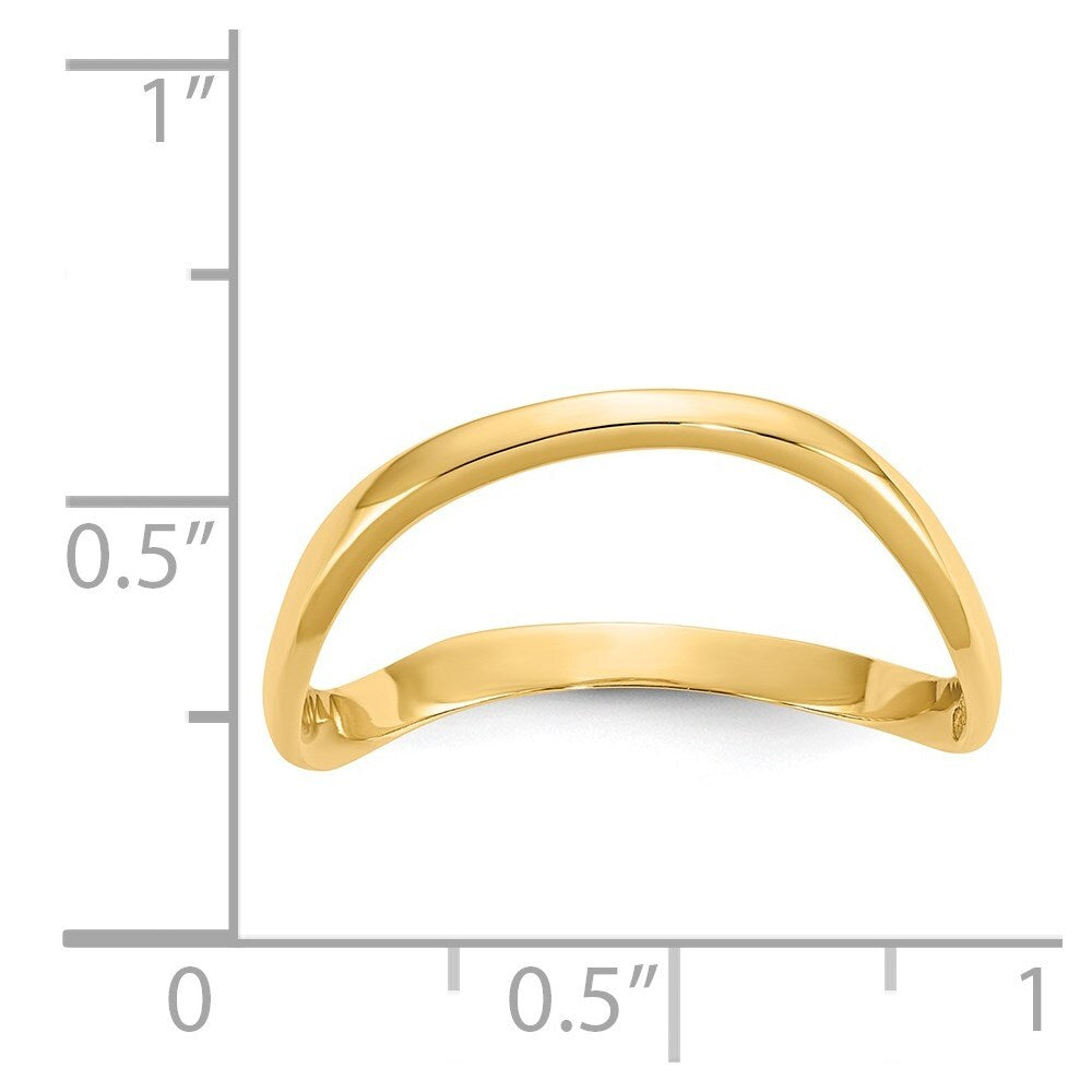 14K Yellow Gold Wave Fashion Thumb Ring