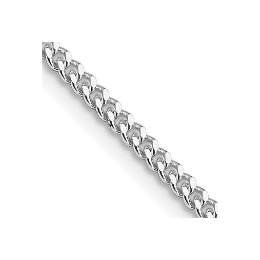 Sterling Silver Rhodium-plated 2mm Curb Chain Necklace