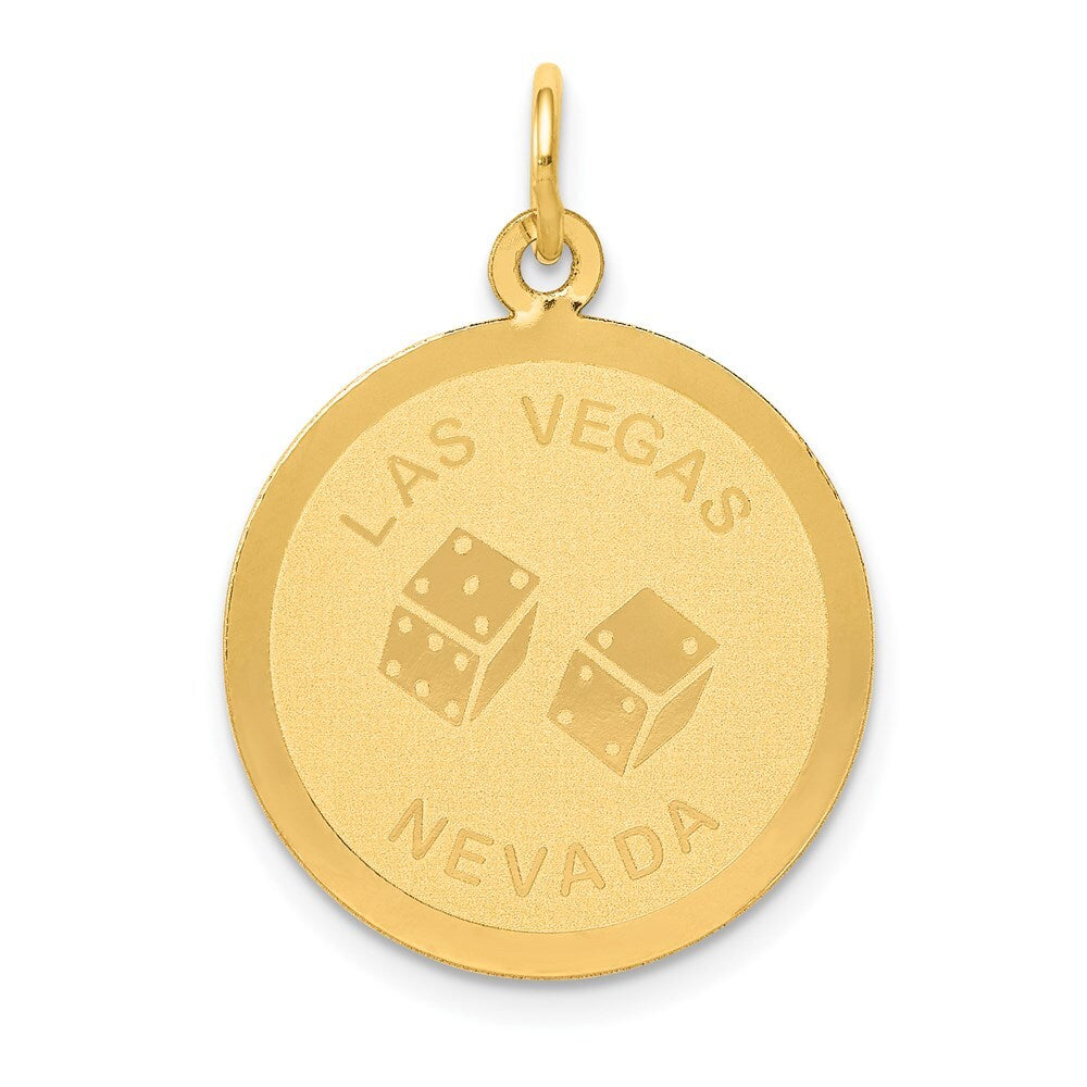 14k Yellow Gold LAS VEGAS Disc Charm
