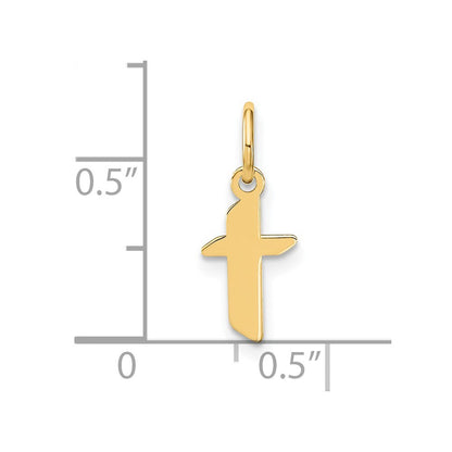 14k Yellow Gold Lowercase Letter T Initial Pendant for Women