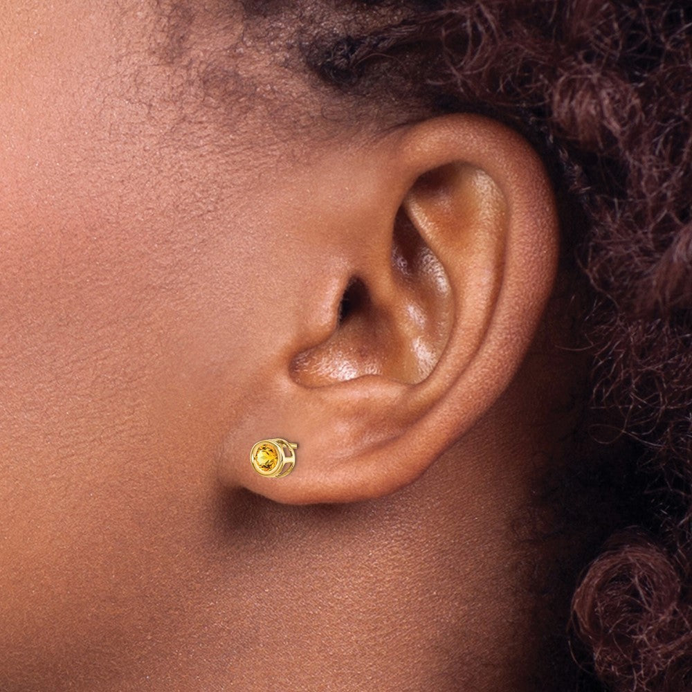 14k Yellow Gold Citrine Earrings - November