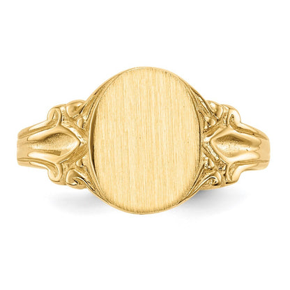14K Yellow Gold 10.0x8.0mm Open Back Signet Ring