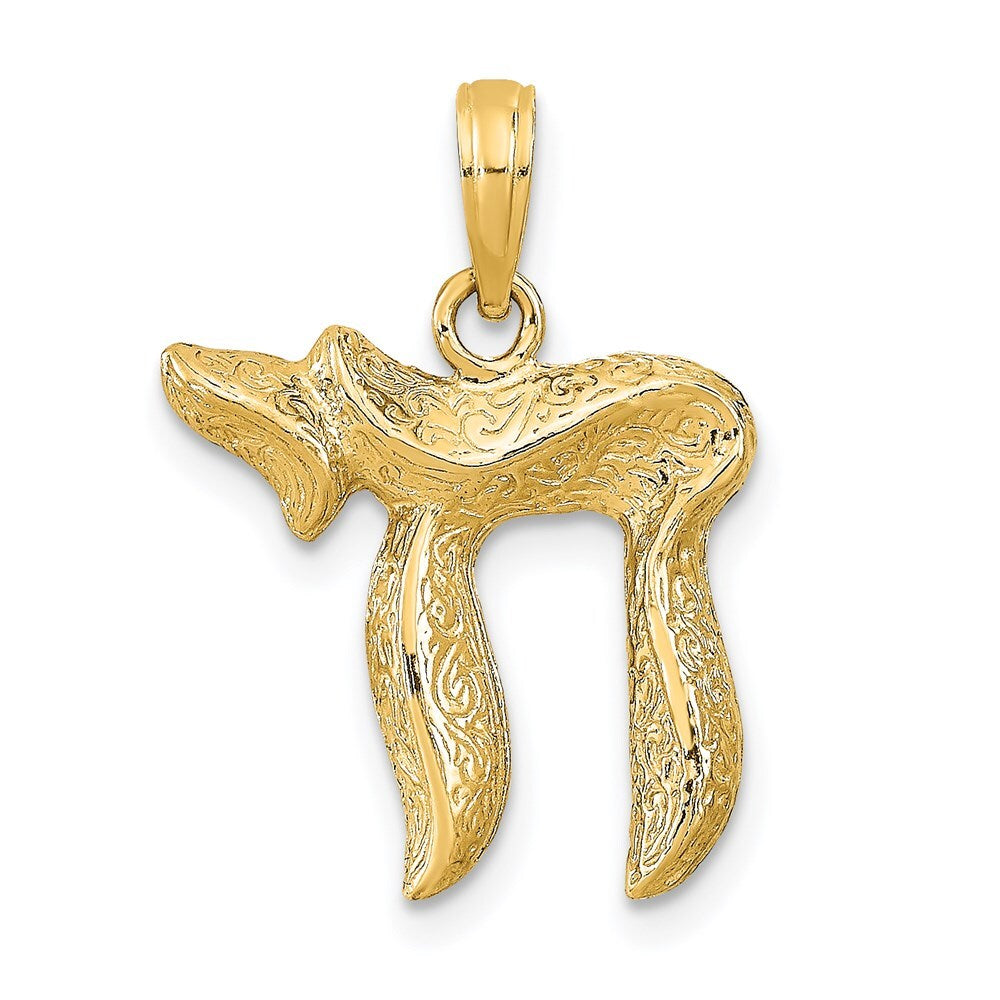 14k Yellow Gold Chai Pendant for Women