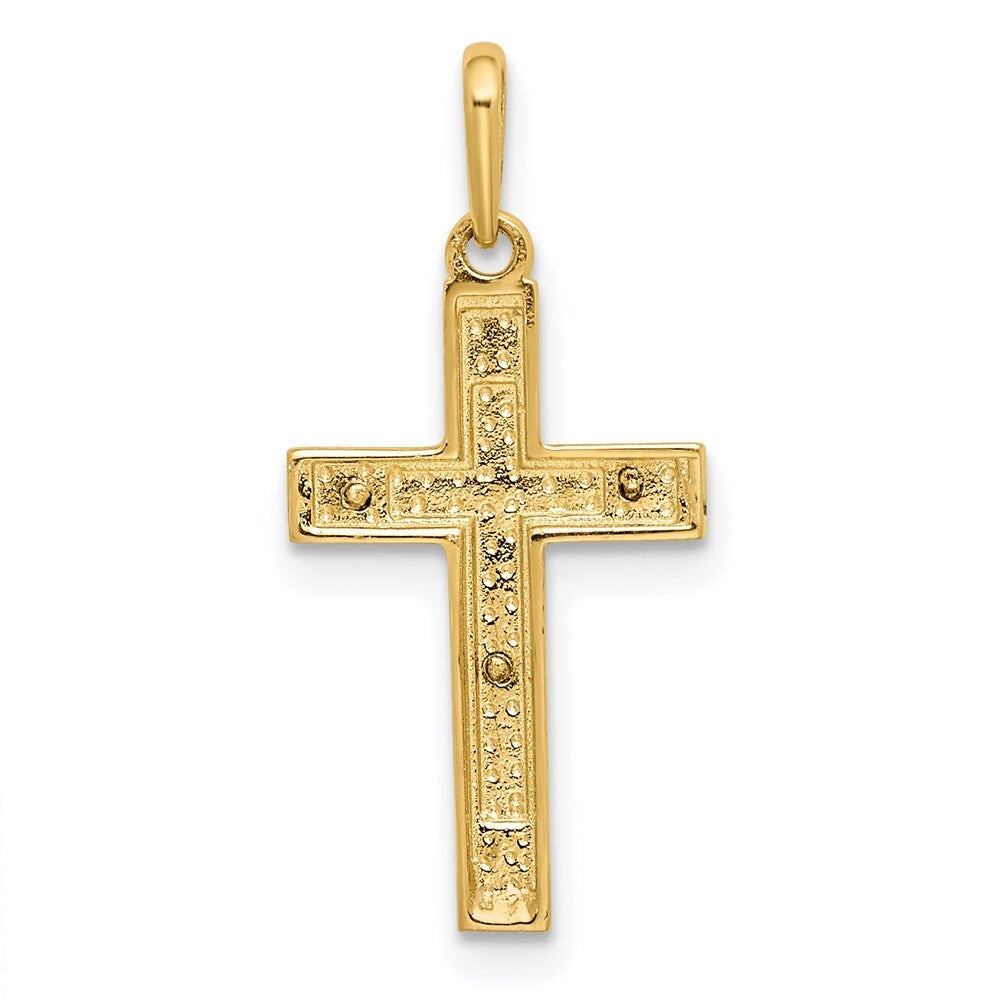 14k Two-tone Gold Crucifix Pendant for Women