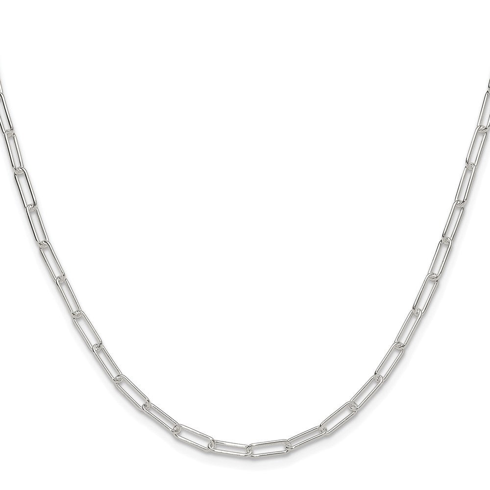Sterling Silver Rhodium-plated Polished 3.15mm Paperclip Chain Necklace