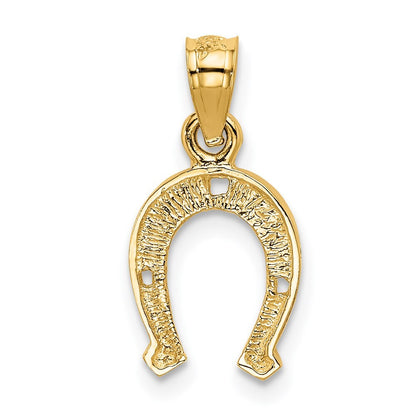 14k Yellow Gold Horseshoe Pendant for Women