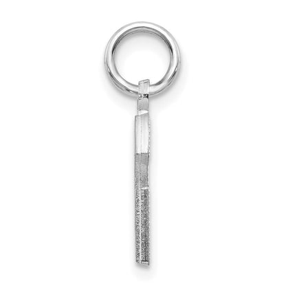 14k White Gold Satin Diamond-cut Letter G Initial Charm Pendant for Women
