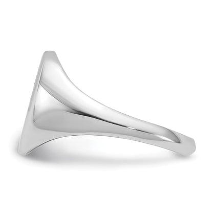 Sterling Silver Rhodium-plated Polished Rose Signet Ring Size 8