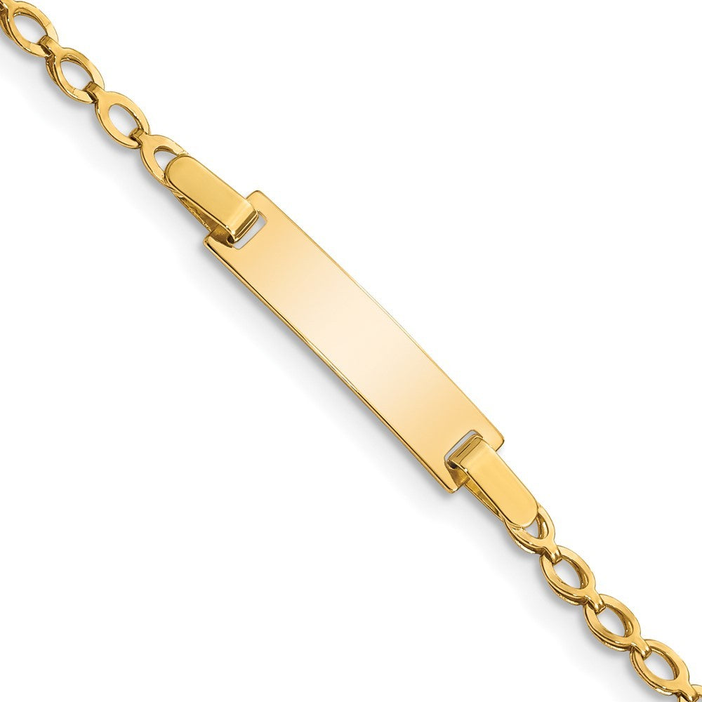 14k Yellow Gold Solid Fancy Link 16x5mm Plate 6" ID Bracelet