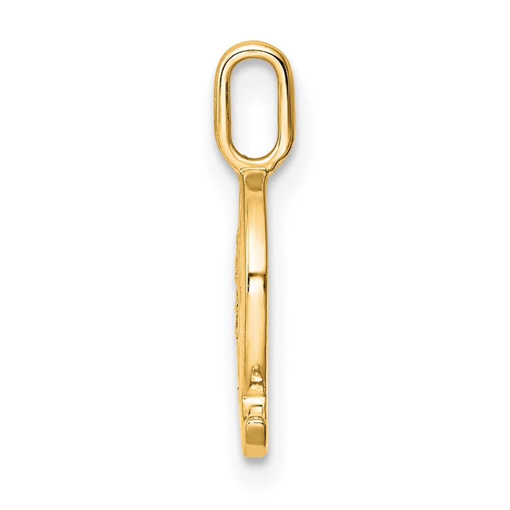 14k Yellow Gold Diamond Letter Q Initial Pendant