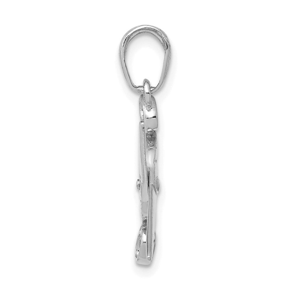 14k White Gold 3-D Moveable Scissors Pendant for Women