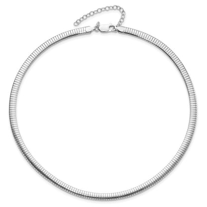 Sterling Silver Rhodium-plated 5.2mm w/2in. Ext Cubetto Chain Necklace