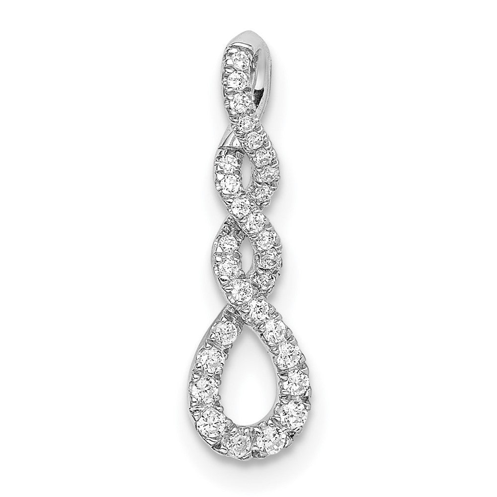 14k White Gold Diamond Twist Chain Necklace Slide