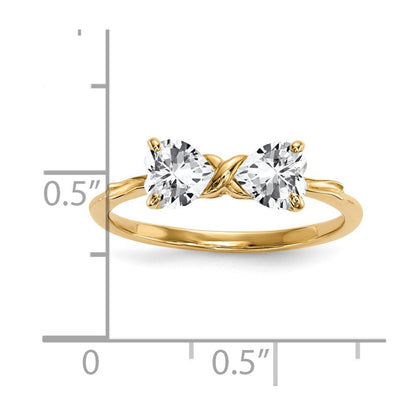 14K Yellow Gold Gold Polished White Topaz Bow Ring