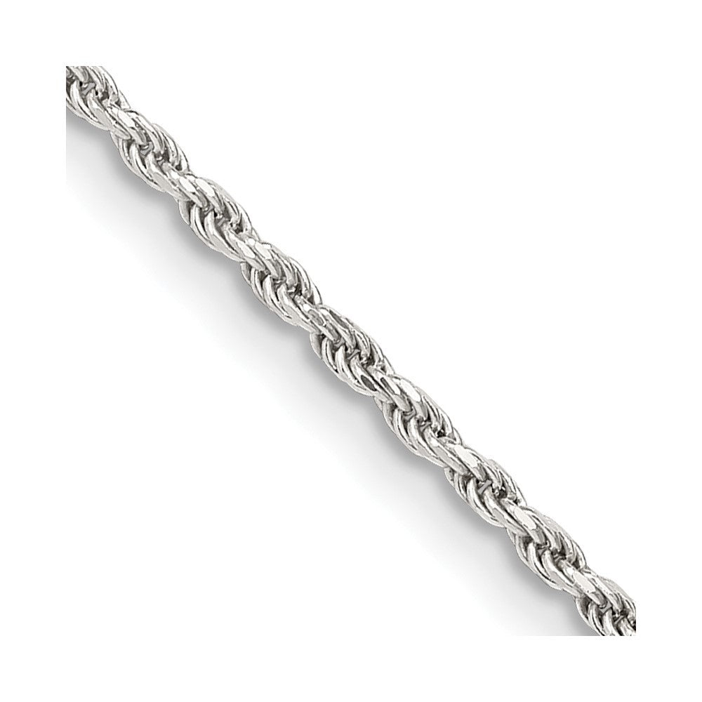 Sterling Silver 1.7mm Diamond-cut Rope Chain Necklace