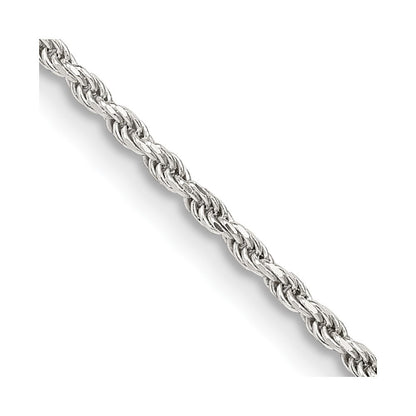 Sterling Silver 1.7mm Diamond-cut Rope Chain Necklace