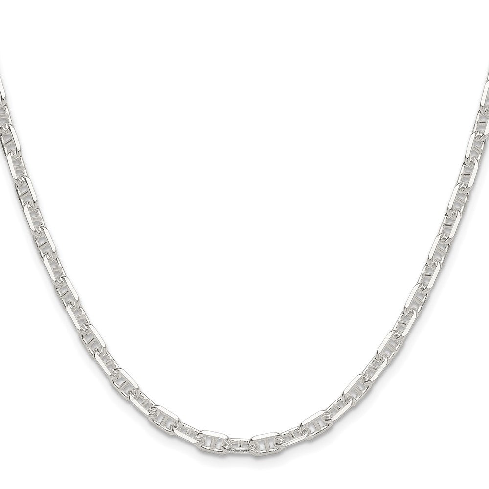 Sterling Silver Polished and Diamond-Cut 4.75mm Mariner Link Chain Necklace