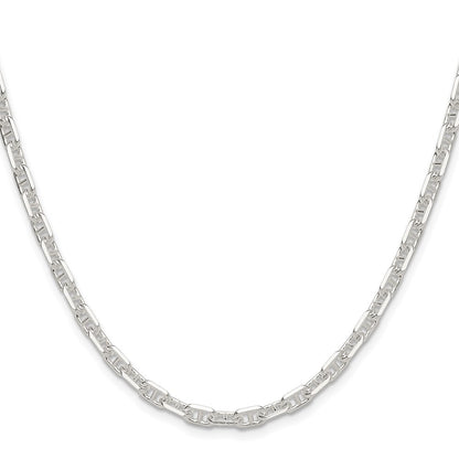Sterling Silver Polished and Diamond-Cut 4.75mm Mariner Link Chain Necklace