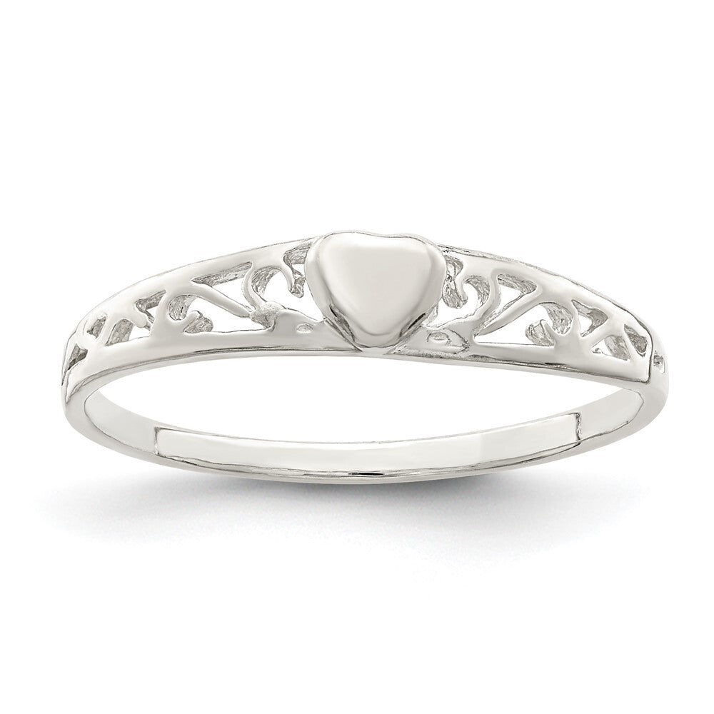 Sterling Silver Heart Ring Size 8