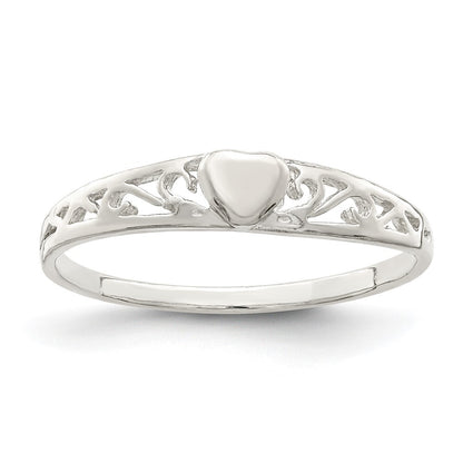 Sterling Silver Heart Ring Size 8