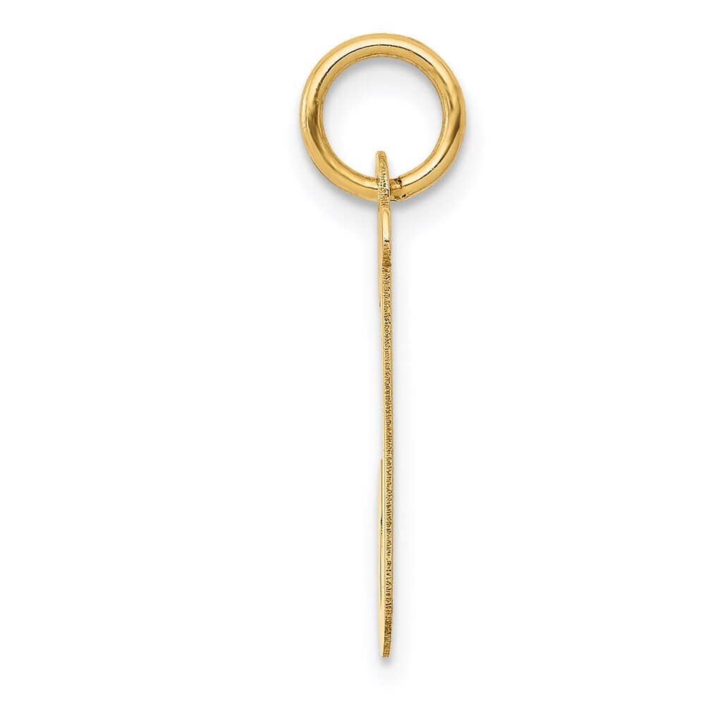 14k Yellow Gold Medium Script Letter J Initial Charm Pendant for Women