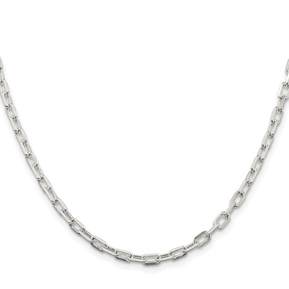 Sterling Silver Rhodium-plated 3.75mm Diamond-cut Long Link Cable Chain Necklace