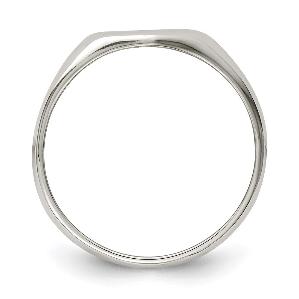 Sterling Silver Heart Signet Ring Size 7