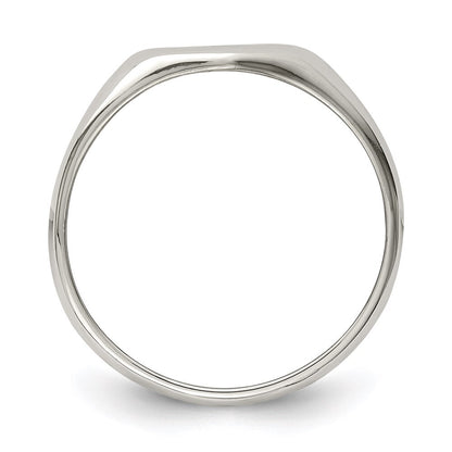 Sterling Silver Heart Signet Ring Size 7
